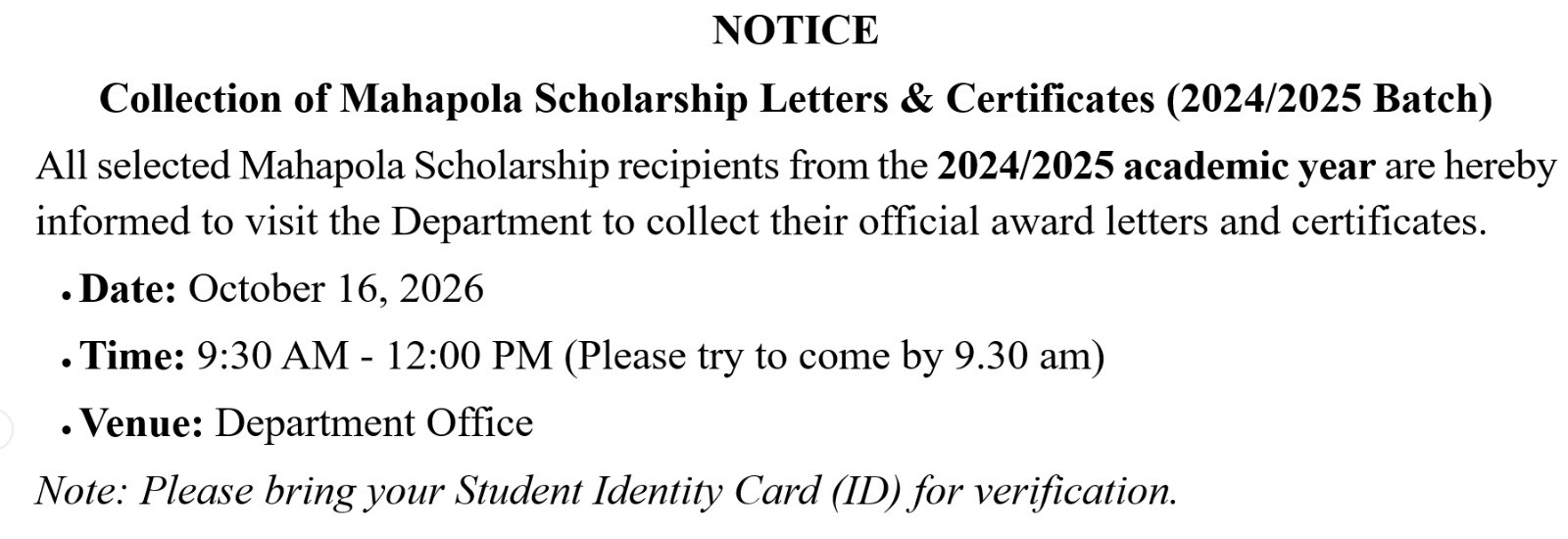 Notice